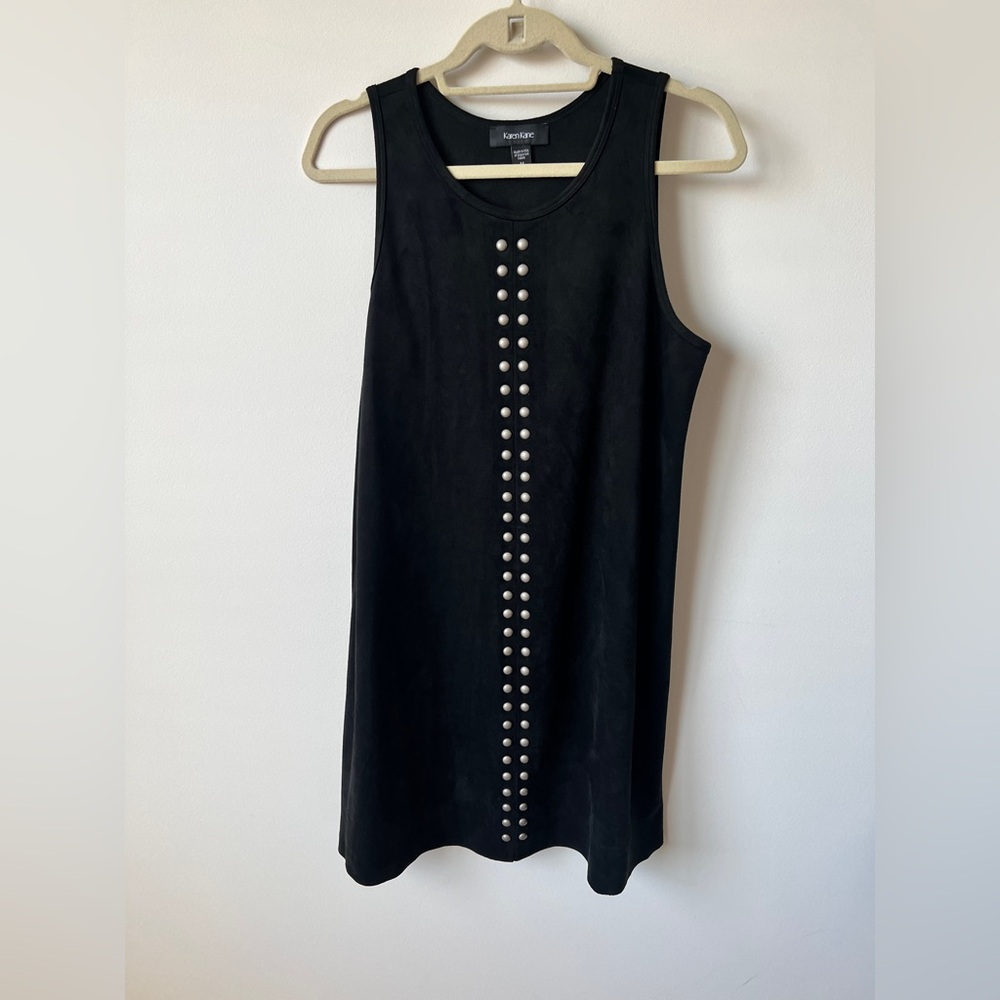 Karen Kane Faux Suede Studded Shift Dress Black Size M